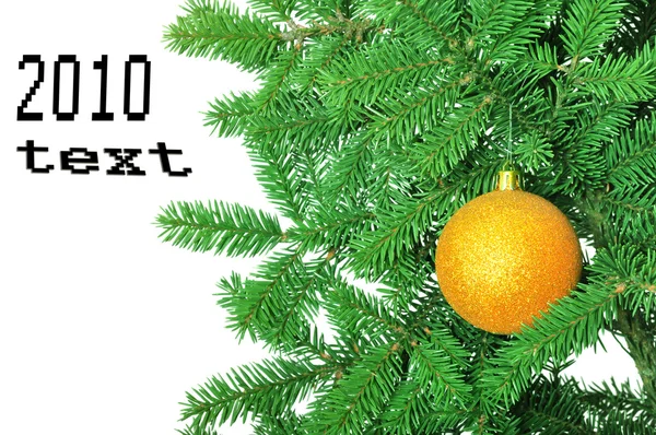 Vánoční dekorace na jedlovém stromě — Stock fotografie