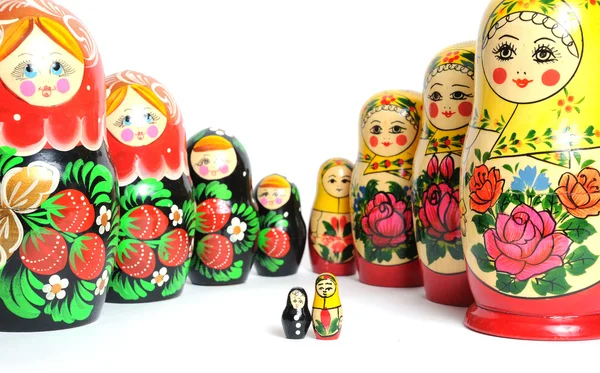 Muñeca rusa en el blanco — Foto de Stock