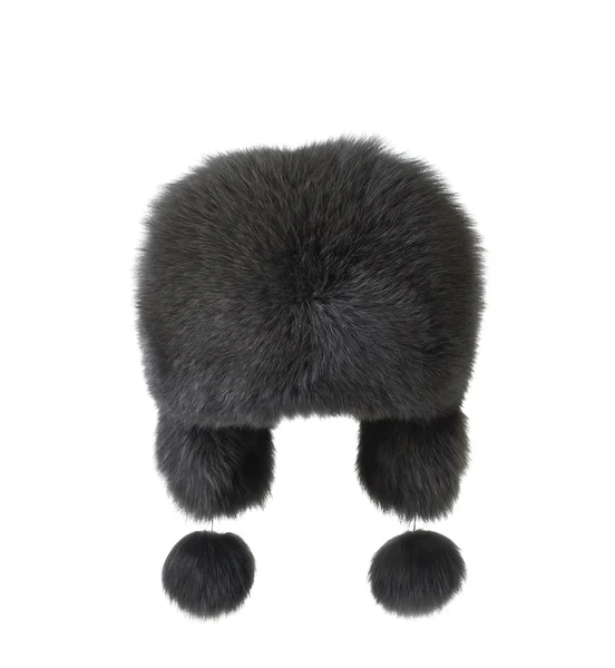 stock image Wooman earflaps fur cap winter