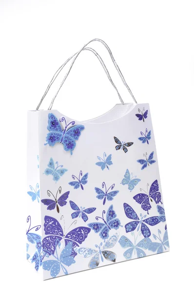 Einkaufstasche mit Schmetterling — Stockfoto