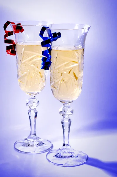 Pair of champagne glasses — Stock Photo, Image