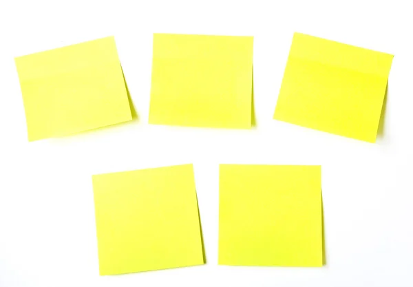 Conjunto de escritório Papel amarelo pegajoso — Fotografia de Stock