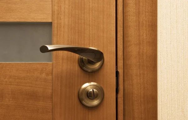 stock image Wooden door with the lock