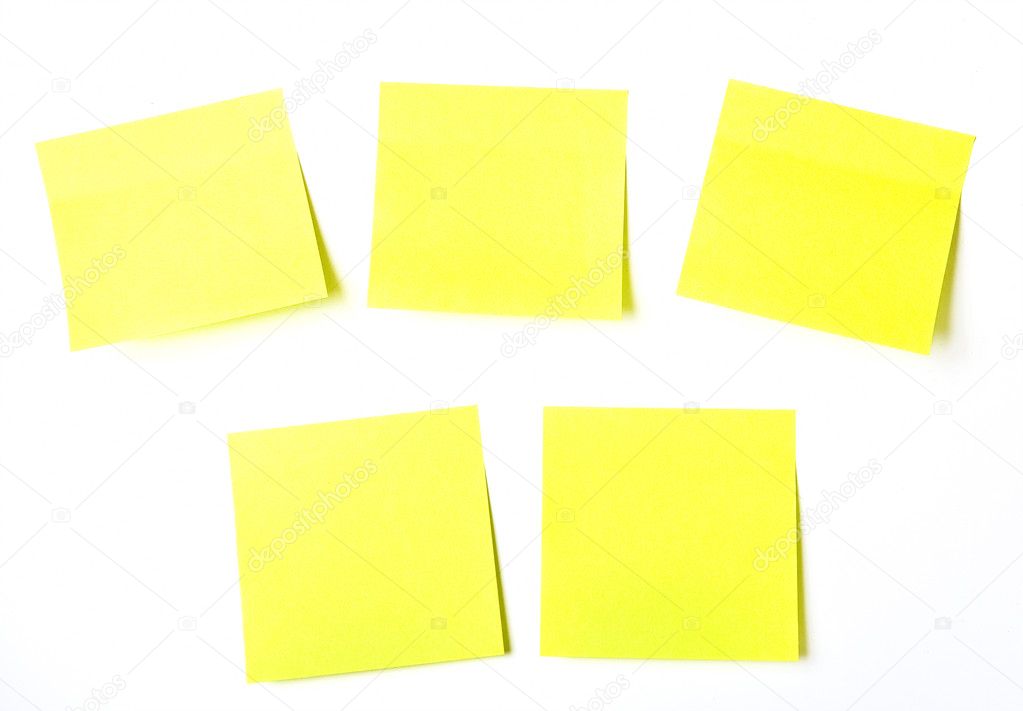 Set of office Yellow paper sticky
