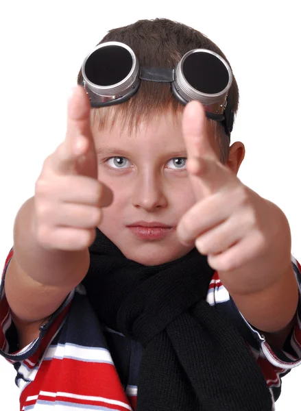 Small boy to be a pilot — Stock Photo, Image
