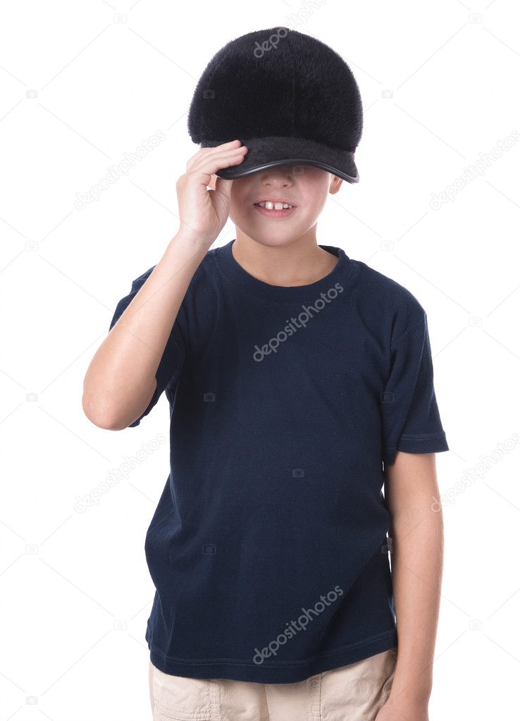 Young latino boy wearing baseball cap