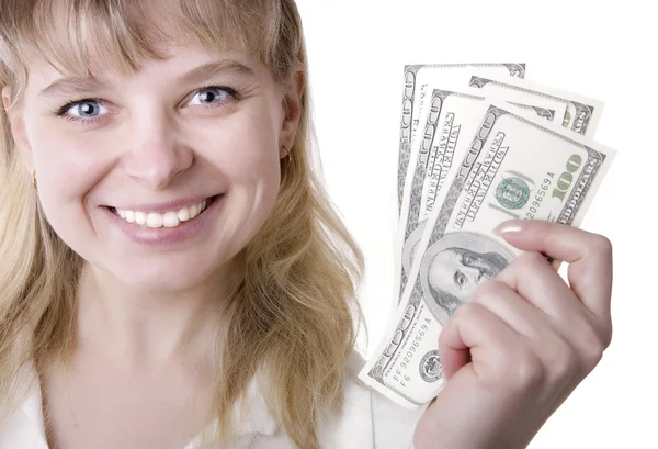 stock image Businesswoman holding Dollar