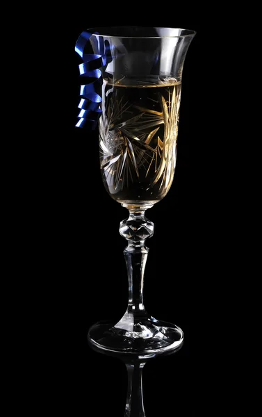 Champagne on a black background — Stock Photo, Image