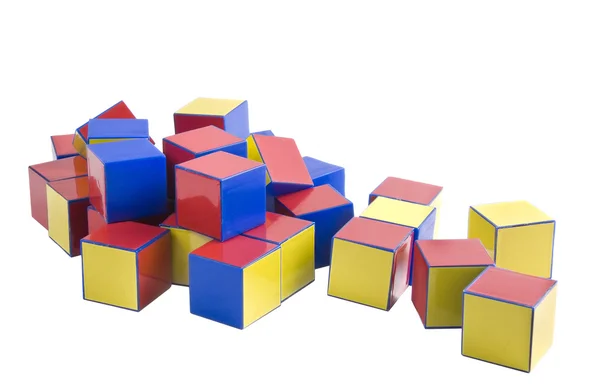 Цветные деревянные игрушки для здания — стоковое фото
