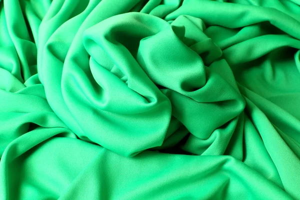 Green material of silk — Stock Photo, Image