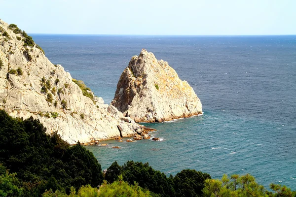 stock image Mountains, sea, sky