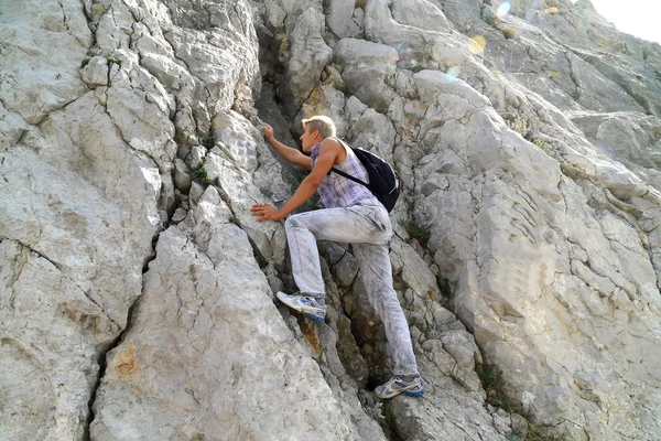 stock image Young man raised in the mountains