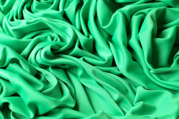 Green silk material — Stock Photo, Image