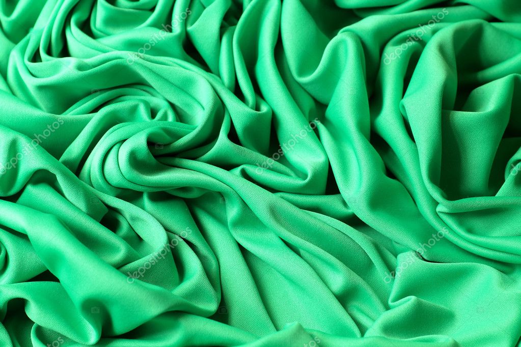 Green silk material Stock Photo by ©SergeyKolesnikov 1352132
