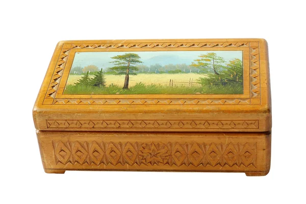 Античная деревянная коробка — стоковое фото