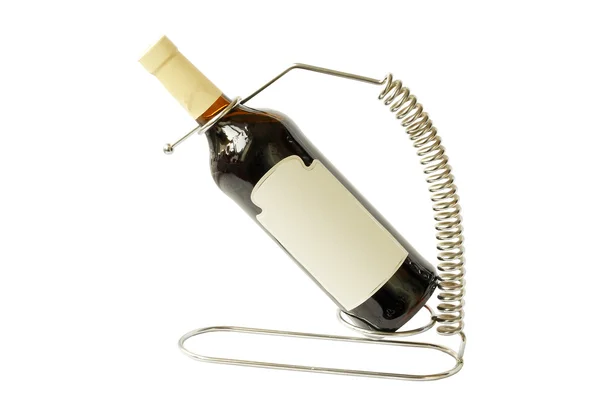Бутылка вина на трибуне — стоковое фото