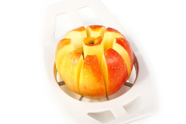 りんごをスライスするための手動のマシン — ストック写真