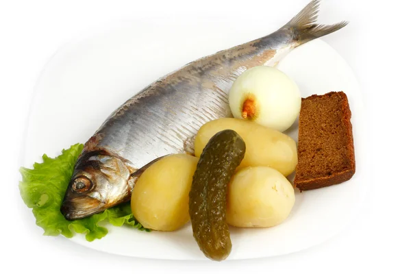 大西洋鲱鱼配水煮土豆 — 图库照片