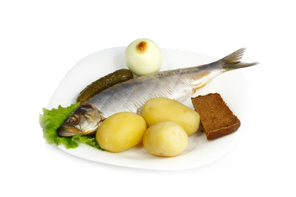 大西洋鲱鱼配水煮土豆 — 图库照片