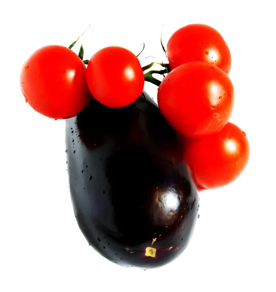 Beringela e tomate — Fotografia de Stock