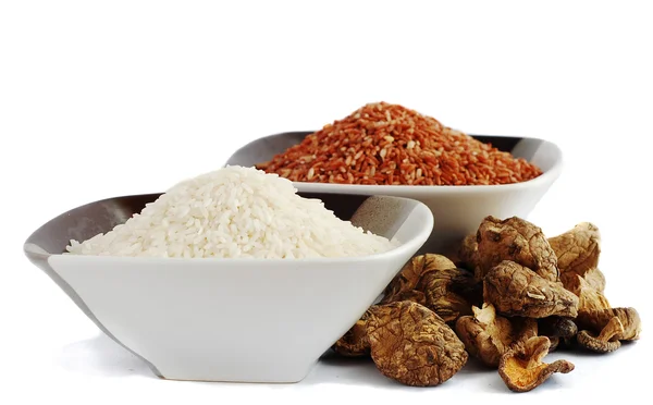 Rice and shitaki — Stock Photo, Image