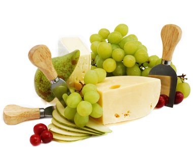 Cheese and fruits clipart