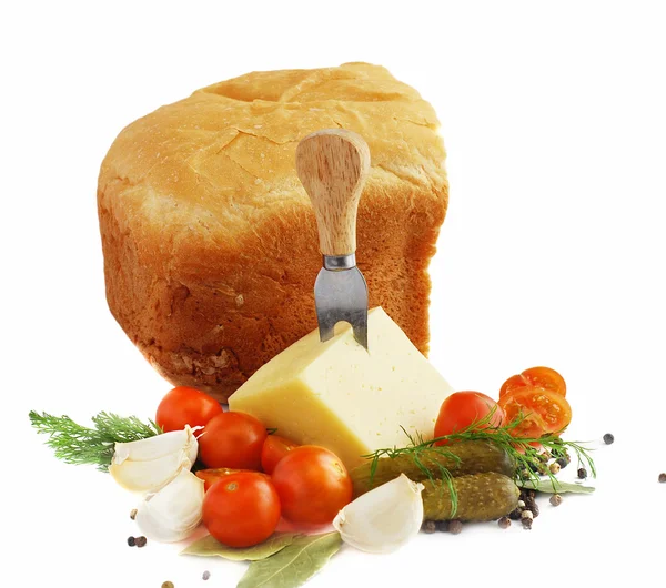 stock image Bread and vegetables