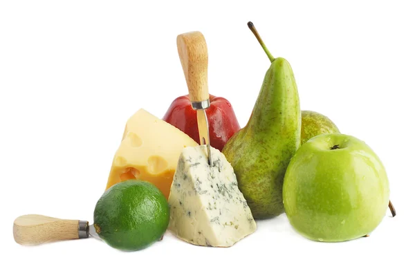 Fruits and cheese — Stock Photo, Image