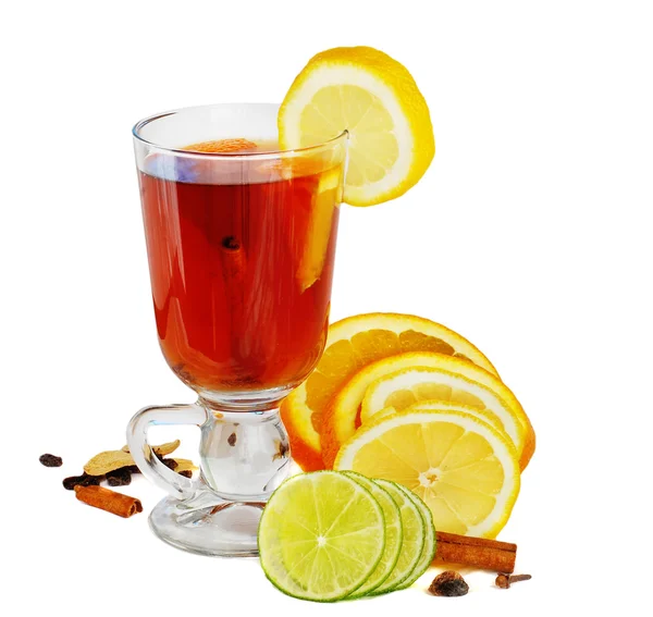 Tee mit Zitrusfrüchten — Stockfoto