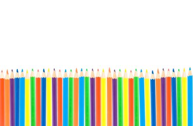 Row of color pencils clipart