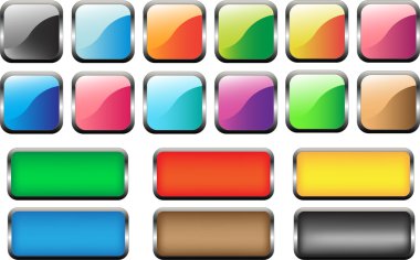 18 buttons in web2.0 style! clipart