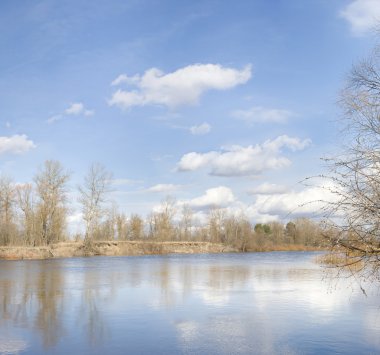 Spring ukrainian river clipart