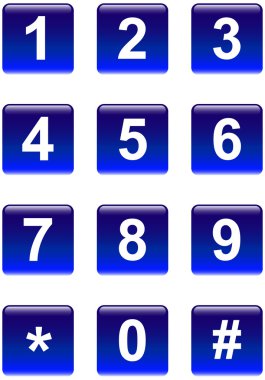 Numbers buttons clipart