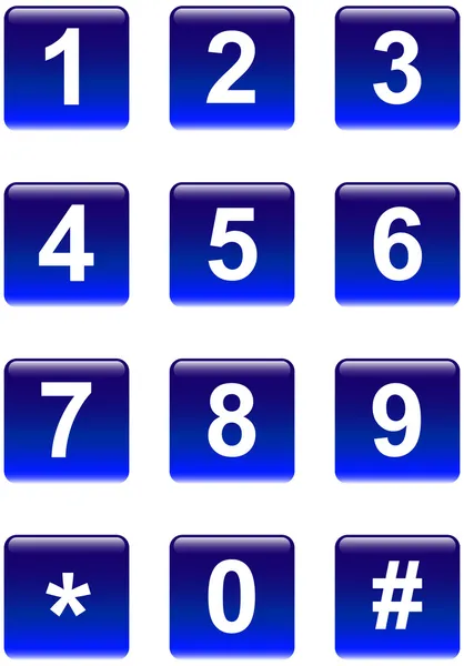 Čísla tlačítka — Stockový vektor