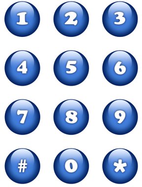 Numbers buttons clipart