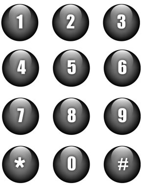 Numbers buttons clipart