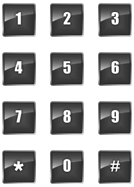 Botones de números — Vector de stock