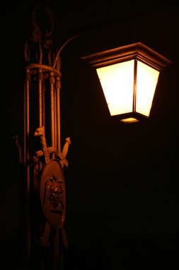 Old electric street lamp, lighting in ni clipart