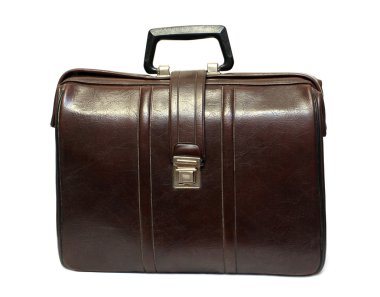 Old brown leather case clipart