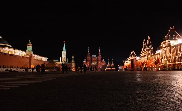 Rusya. kırmızı kare, gece — Stok fotoğraf