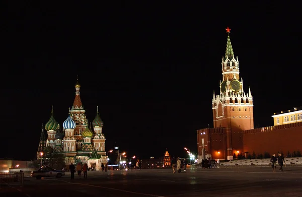 Rusko. červený čtvereček, noc — Stock fotografie