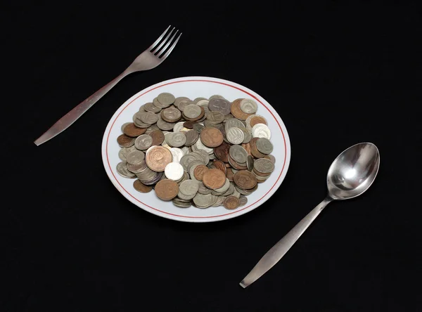 Peníze na jídlo — Stock fotografie