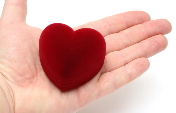 Serce na dłoni człowieka — Zdjęcie stockowe