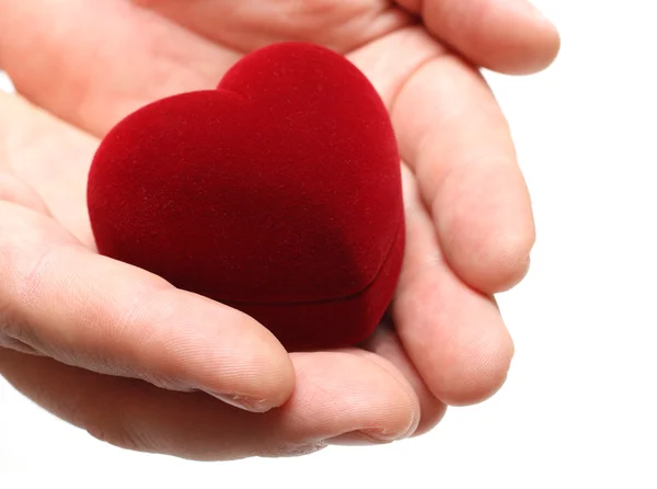 Man's handen gifting hart — Stockfoto