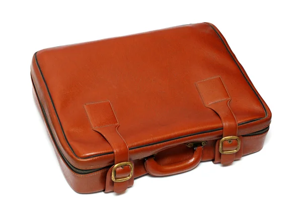 Gammal gul-brun resväska — Stockfoto