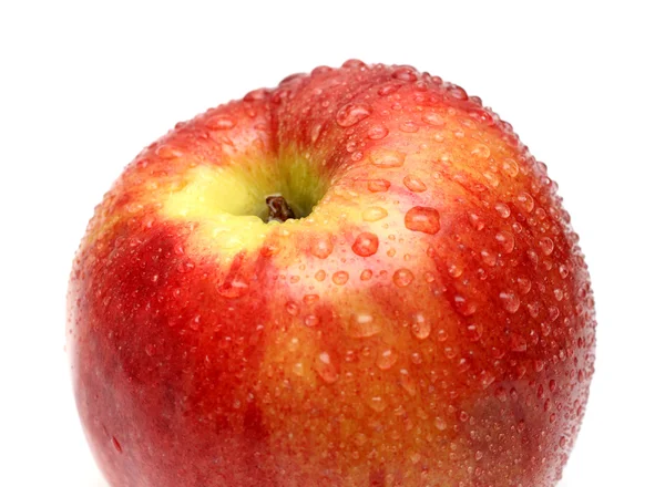 Natte rode appel met water drops — Stockfoto