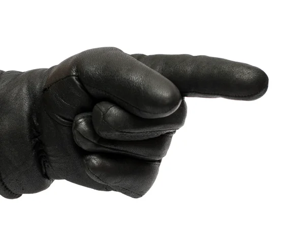 Stock image Hand in black glove showing direction