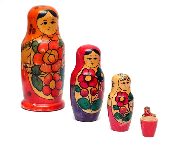 Ruské dřevěné panenky - matreshka — Stock fotografie