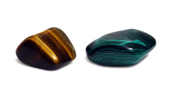 Pedras preciosas - ágata e malaquita — Fotografia de Stock