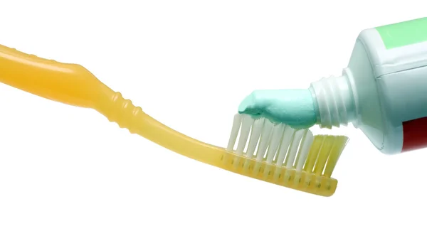 Зубна щітка із зубною пастою — стокове фото
